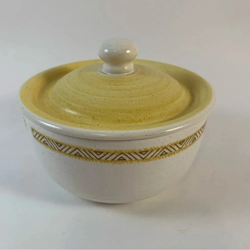 Vintage 1960s Franciscan Earthenware Hacienda Gold Sugar Creamer Set
